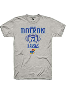 Deon-Dre Doiron  Kansas Jayhawks Ash Rally NIL Sport Icon Short Sleeve T Shirt