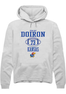 Deon-Dre Doiron  Rally Kansas Jayhawks Mens White NIL Sport Icon Long Sleeve Hoodie