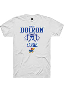 Deon-Dre Doiron  Kansas Jayhawks White Rally NIL Sport Icon Short Sleeve T Shirt