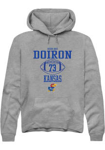 Deon-Dre Doiron  Rally Kansas Jayhawks Mens Grey NIL Sport Icon Long Sleeve Hoodie
