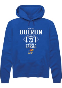 Deon-Dre Doiron  Rally Kansas Jayhawks Mens Blue NIL Sport Icon Long Sleeve Hoodie