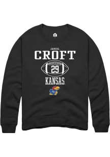 Jameel Croft  Rally Kansas Jayhawks Mens Black NIL Sport Icon Long Sleeve Crew Sweatshirt