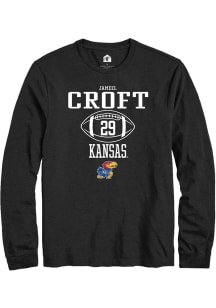 Jameel Croft  Kansas Jayhawks Black Rally NIL Sport Icon Long Sleeve T Shirt
