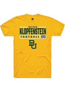 Matthew Klopfenstein  Baylor Bears Gold Rally NIL Stacked Box Short Sleeve T Shirt