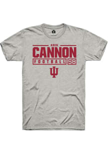 Aden Cannon Ash Indiana Hoosiers NIL Stacked Box Short Sleeve T Shirt