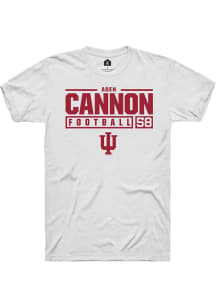 Aden Cannon White Indiana Hoosiers NIL Stacked Box Short Sleeve T Shirt