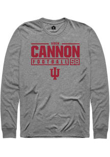 Aden Cannon Rally Mens Graphite Indiana Hoosiers NIL Stacked Box Tee