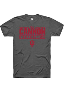 Aden Cannon Dark Grey Indiana Hoosiers NIL Stacked Box Short Sleeve T Shirt