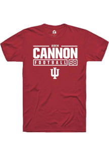 Aden Cannon Red Indiana Hoosiers NIL Stacked Box Short Sleeve T Shirt