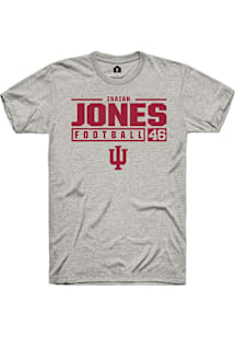 Isaiah Jones  Indiana Hoosiers Ash Rally NIL Stacked Box Short Sleeve T Shirt