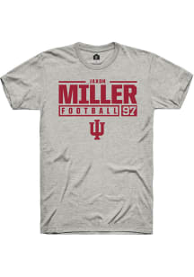 Jaxon Miller  Indiana Hoosiers Ash Rally NIL Stacked Box Short Sleeve T Shirt