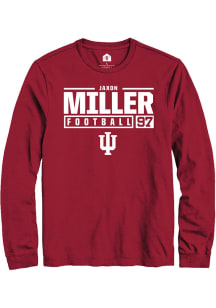 Jaxon Miller  Indiana Hoosiers Red Rally NIL Stacked Box Long Sleeve T Shirt