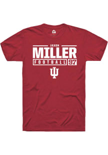 Jaxon Miller  Indiana Hoosiers Red Rally NIL Stacked Box Short Sleeve T Shirt