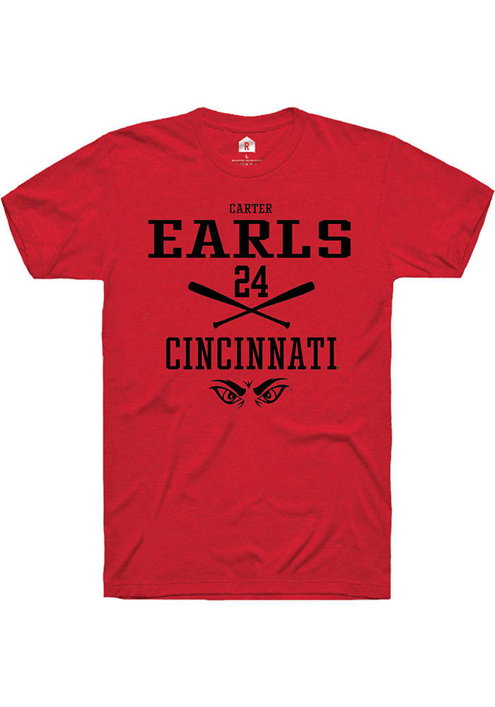 Carter Earls Cincinnati Bearcats Black Rally NIL Sport Icon Short Sleeve T Shirt