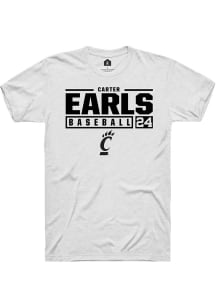 Carter Earls  Cincinnati Bearcats Dark Grey Rally NIL Stacked Box Short Sleeve T Shirt