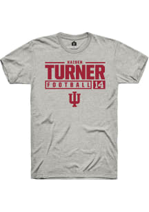 Kaiden Turner  Indiana Hoosiers Ash Rally NIL Stacked Box Short Sleeve T Shirt