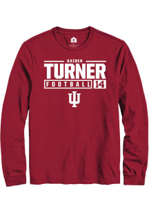 Kaiden Turner  Indiana Hoosiers Red Rally NIL Stacked Box Long Sleeve T Shirt