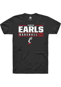 Carter Earls  Cincinnati Bearcats Red Rally NIL Stacked Box Short Sleeve T Shirt