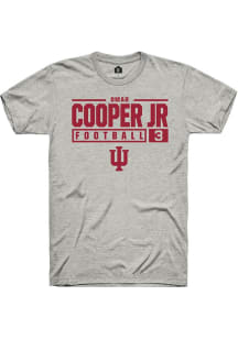 Omar Cooper Jr Ash Indiana Hoosiers NIL Stacked Box Short Sleeve T Shirt