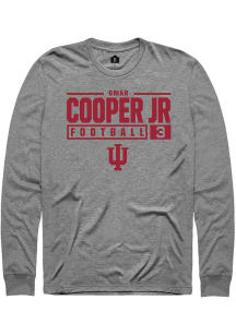 Omar Cooper Jr Rally Mens Graphite Indiana Hoosiers NIL Stacked Box Tee