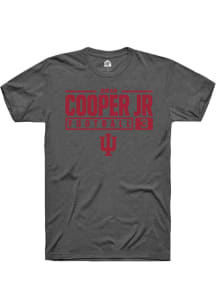 Omar Cooper Jr Dark Grey Indiana Hoosiers NIL Stacked Box Short Sleeve T Shirt