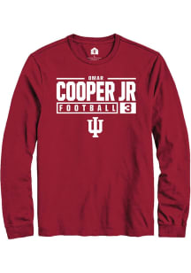 Omar Cooper Jr Rally Mens Red Indiana Hoosiers NIL Stacked Box Tee