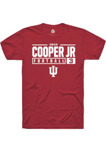 Omar Cooper Jr Red Indiana Hoosiers NIL Stacked Box Short Sleeve T Shirt