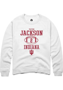 Tayven Jackson Rally Mens White Indiana Hoosiers NIL Sport Icon Crew Sweatshirt