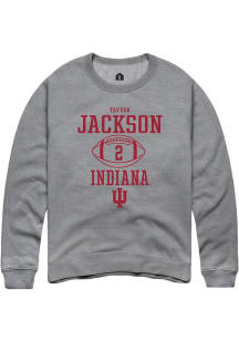 Tayven Jackson Rally Mens Graphite Indiana Hoosiers NIL Sport Icon Crew Sweatshirt