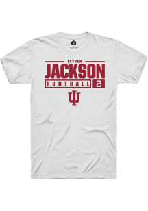 Tayven Jackson  Indiana Hoosiers White Rally NIL Stacked Box Short Sleeve T Shirt