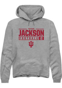 Tayven Jackson Rally Mens Graphite Indiana Hoosiers NIL Stacked Box Hooded Sweatshirt