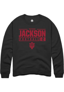 Tayven Jackson Rally Mens Black Indiana Hoosiers NIL Stacked Box Crew Sweatshirt