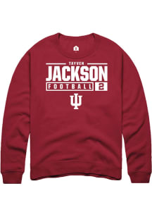 Tayven Jackson Rally Mens Red Indiana Hoosiers NIL Stacked Box Crew Sweatshirt