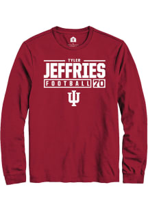 Tyler Jeffries  Indiana Hoosiers Red Rally NIL Stacked Box Long Sleeve T Shirt