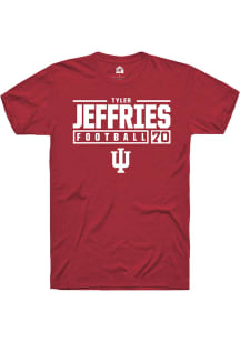 Tyler Jeffries  Indiana Hoosiers Red Rally NIL Stacked Box Short Sleeve T Shirt