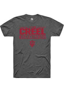 Jackson Creel  Indiana Hoosiers Dark Grey Rally NIL Stacked Box Short Sleeve T Shirt