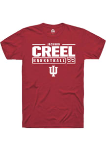 Jackson Creel  Indiana Hoosiers Red Rally NIL Stacked Box Short Sleeve T Shirt