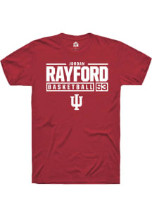 Jordan Rayford  Indiana Hoosiers Red Rally NIL Stacked Box Short Sleeve T Shirt