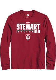 Seth Stewart Rally Mens Red Indiana Hoosiers NIL Stacked Box Tee