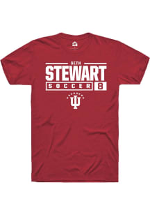 Seth Stewart Red Indiana Hoosiers NIL Stacked Box Short Sleeve T Shirt