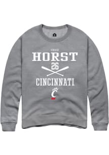 Chase Horst  Rally Cincinnati Bearcats Mens Graphite NIL Sport Icon Long Sleeve Crew Sweatshirt