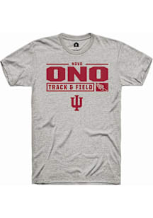 Novo Ono  Indiana Hoosiers Ash Rally NIL Stacked Box Short Sleeve T Shirt