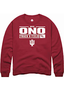 Novo Ono  Rally Indiana Hoosiers Mens Red NIL Stacked Box Long Sleeve Crew Sweatshirt