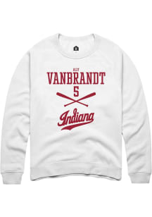 Aly VanBrandt Rally Mens White Indiana Hoosiers NIL Sport Icon Crew Sweatshirt