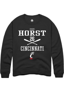 Chase Horst  Rally Cincinnati Bearcats Mens Black NIL Sport Icon Long Sleeve Crew Sweatshirt