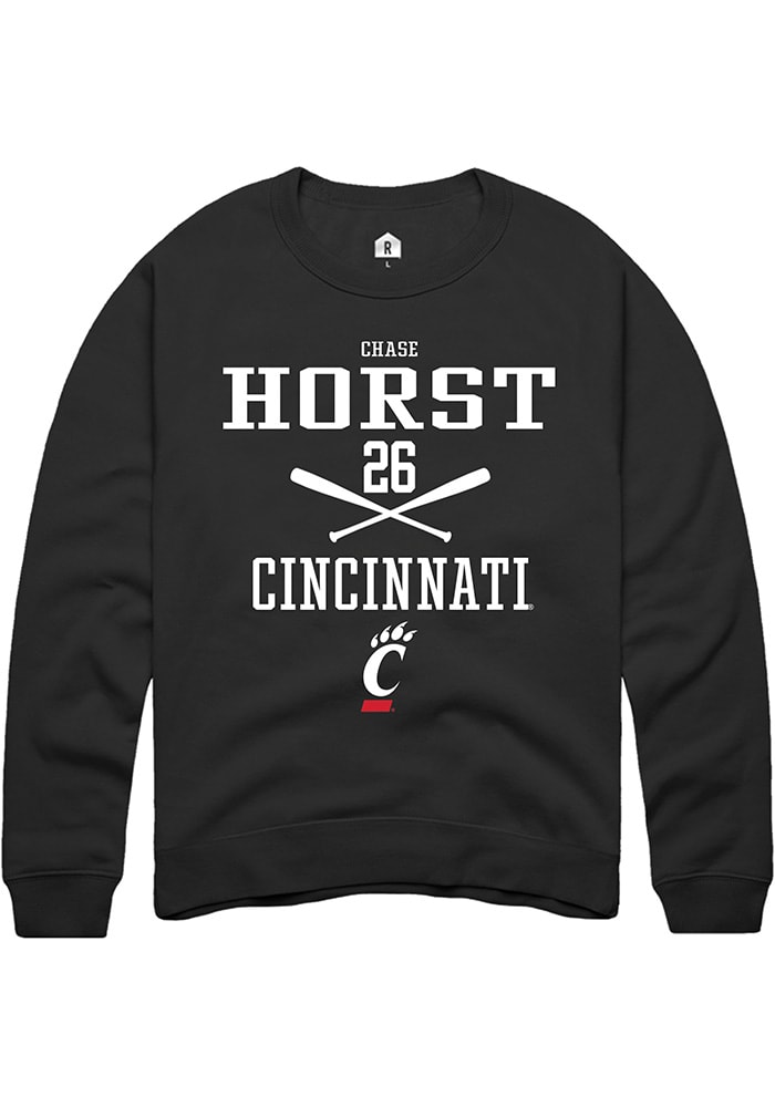 Chase Horst Rally Cincinnati Bearcats Mens Black NIL Sport Icon Long Sleeve Crew Sweatshirt
