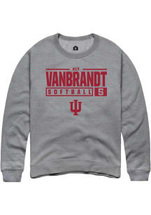 Aly VanBrandt Rally Mens Graphite Indiana Hoosiers NIL Stacked Box Crew Sweatshirt