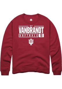 Aly VanBrandt Rally Mens Red Indiana Hoosiers NIL Stacked Box Crew Sweatshirt