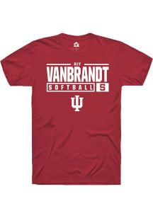 Aly VanBrandt Red Indiana Hoosiers NIL Stacked Box Short Sleeve T Shirt