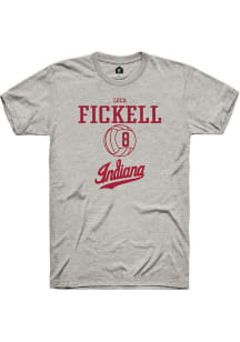 Luca Fickell  Indiana Hoosiers Ash Rally NIL Sport Icon Short Sleeve T Shirt